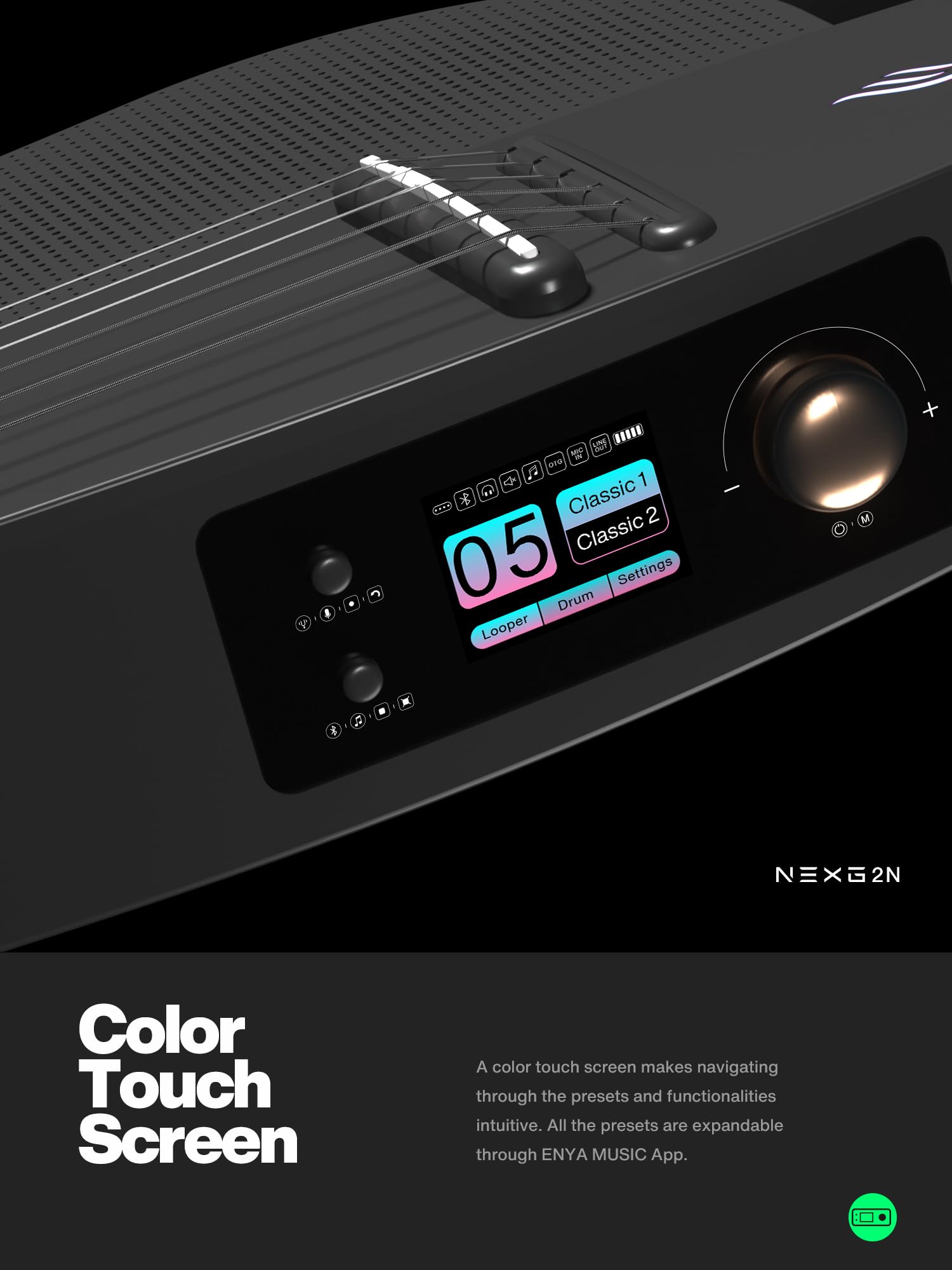 Enya Acoustic-Electric Carbon Fiber Classical Nylon String Travel Guitar NEXG 2N Smart Acustica Electric Guitarra & Magnetic Strap - Image 4