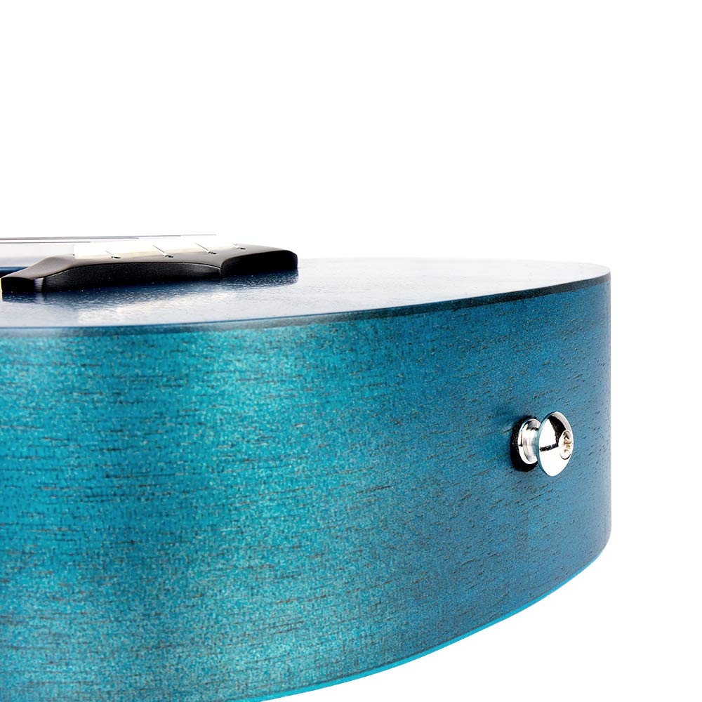 Enya Concert Ukulele EUC-25D 23 Inch Solid Mahogany Top - Beginner Kit with Case, Tuner, Strap, Strings, Capo, Sand Shaker, Pick, Polish Cloth - Professional Sound for Beginners & Adults (Blue Color) - Image 8