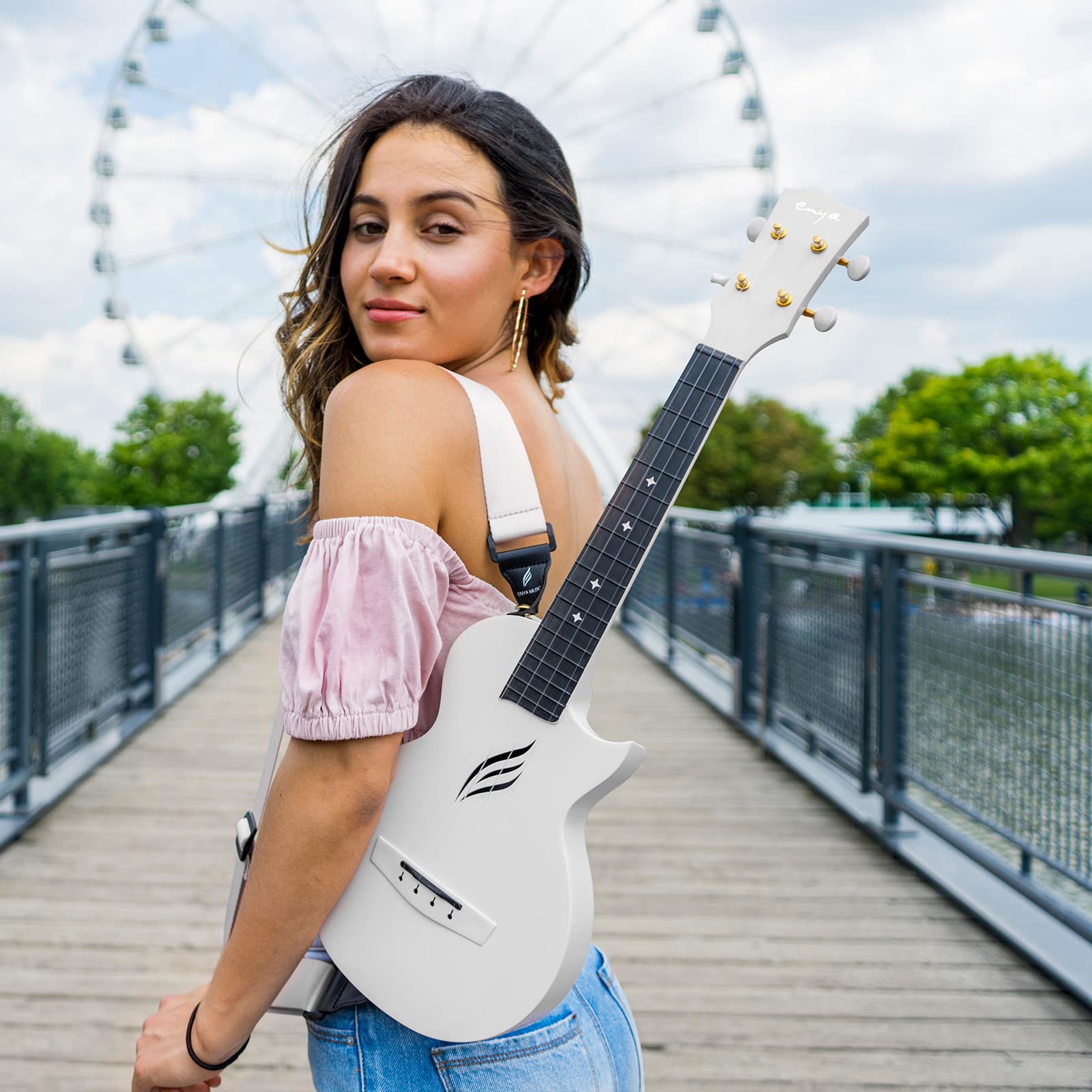 Enya Concert Ukulele Nova U 23’’ Carbon Fiber Travel Ukulele with Beginner Kit & enya Magnetic Strap & Enya Smart Automatic Guitar Tuner - Image 7