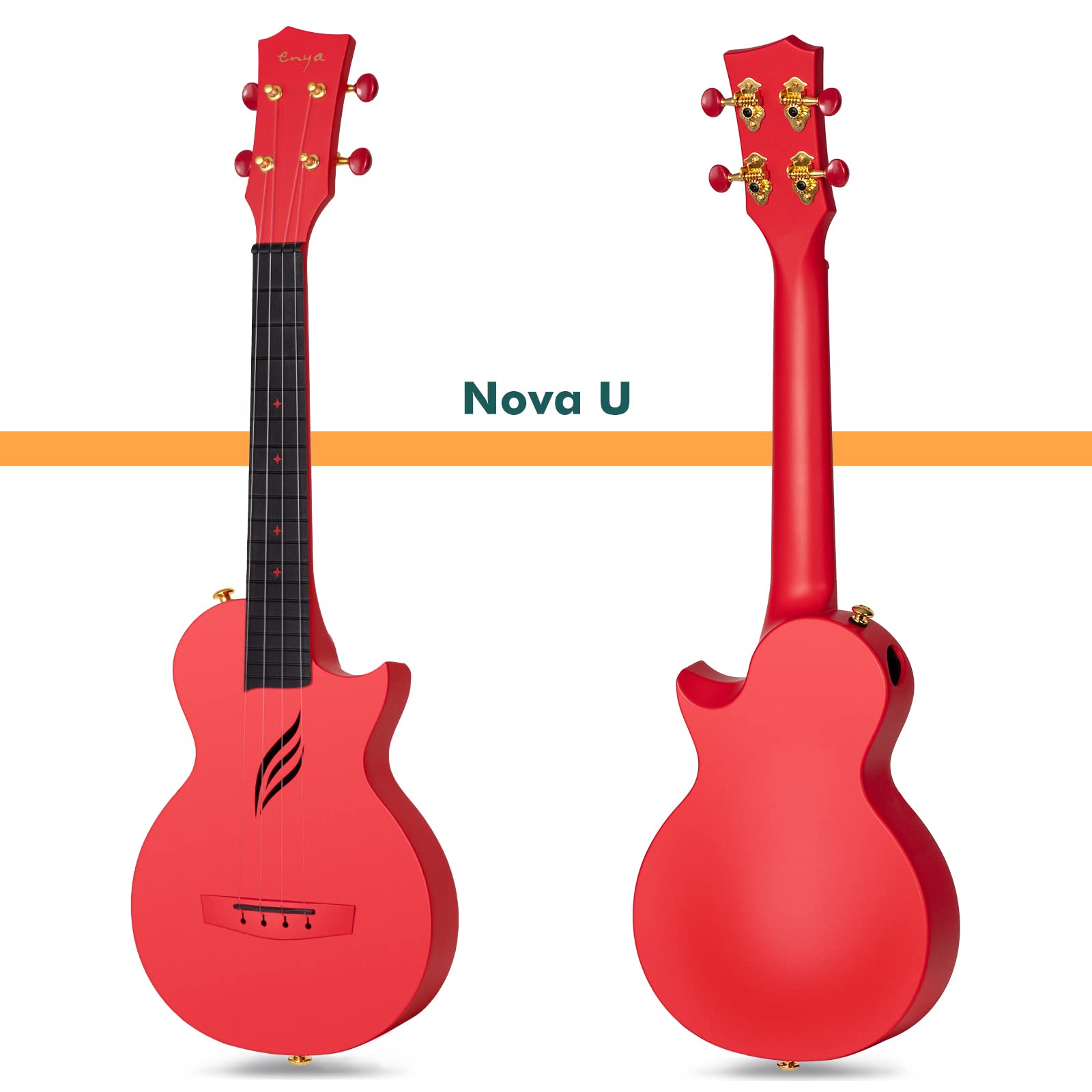 Enya Concert Ukulele Nova U 23’’ Carbon Fiber Travel Ukulele with Beginner Kit & enya Magnetic Strap - Image 3