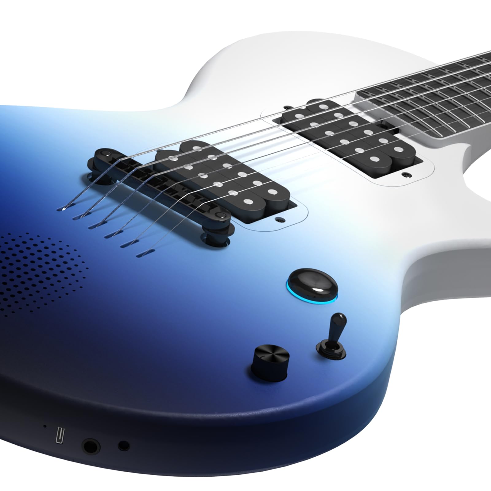 Enya Electric Guitar Nova Go Sonic Smart Electric Carbon Fiber Guitarra with 10W Wireless Speaker Ocean Blue & Smart Automatic Guitar Tuner & enya Magnetic Strap - Image 3